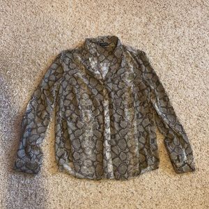 The Limited Snake print Button Up Blouse | M